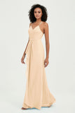 Halter Chiffon Simple Bridesmaid Dresses Formal Evening Party gowns Dress Sleeveless