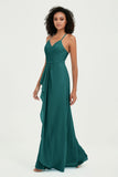 Halter Chiffon Simple Bridesmaid Dresses Formal Evening Party gowns Dress Sleeveless