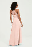 Halter Chiffon Simple Bridesmaid Dresses Formal Evening Party gowns Dress Sleeveless