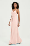 Halter Chiffon Simple Bridesmaid Dresses Formal Evening Party gowns Dress Sleeveless