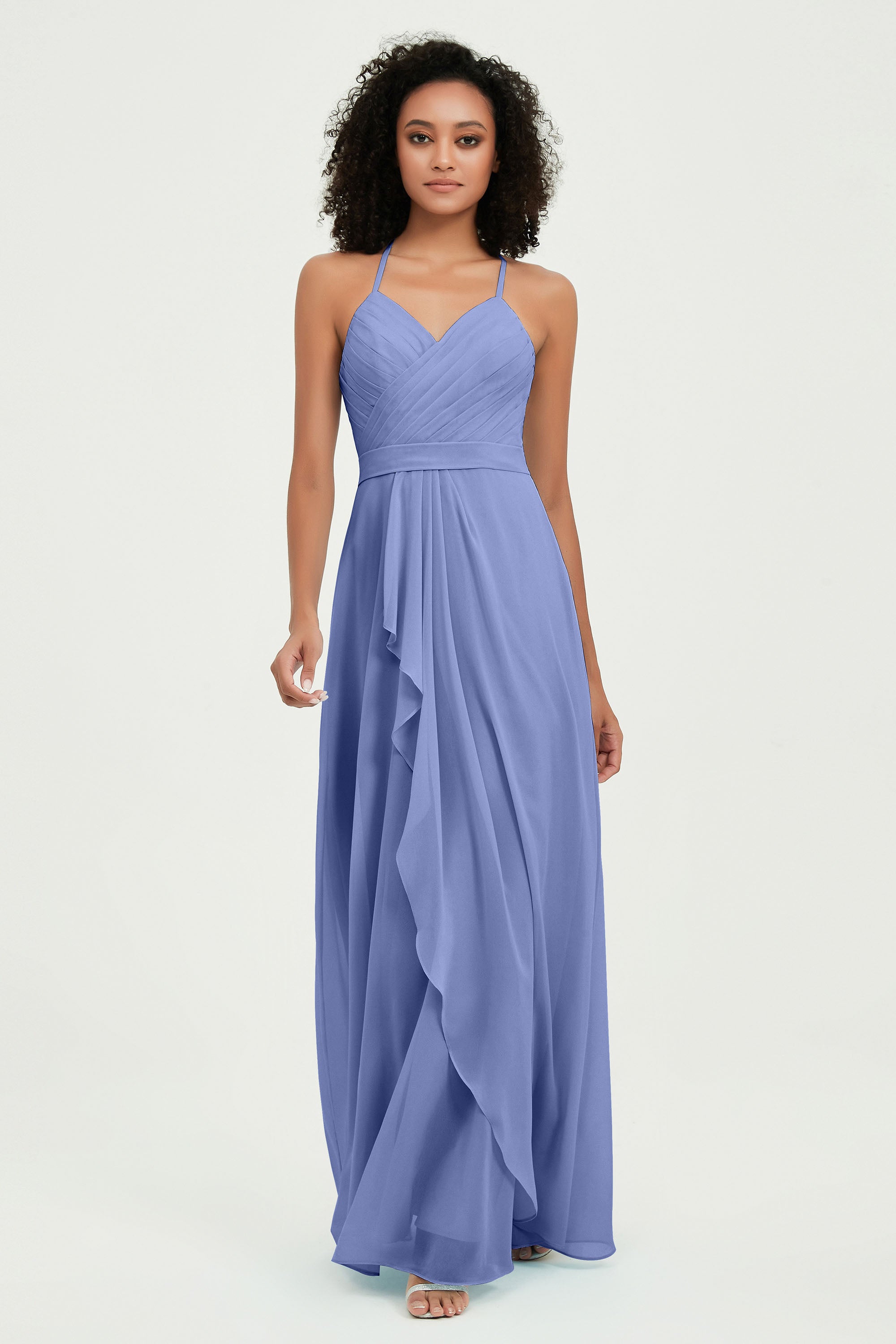 Halter Chiffon Simple Bridesmaid Dresses Formal Evening Party gowns Dress Sleeveless
