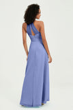 Halter Chiffon Simple Bridesmaid Dresses Formal Evening Party gowns Dress Sleeveless
