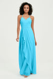 Halter Chiffon Simple Bridesmaid Dresses Formal Evening Party gowns Dress Sleeveless