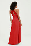 Halter Chiffon Simple Bridesmaid Dresses Formal Evening Party gowns Dress Sleeveless