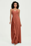 Halter Chiffon Simple Bridesmaid Dresses Formal Evening Party gowns Dress Sleeveless