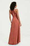 Halter Chiffon Simple Bridesmaid Dresses Formal Evening Party gowns Dress Sleeveless