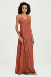 Halter Chiffon Simple Bridesmaid Dresses Formal Evening Party gowns Dress Sleeveless