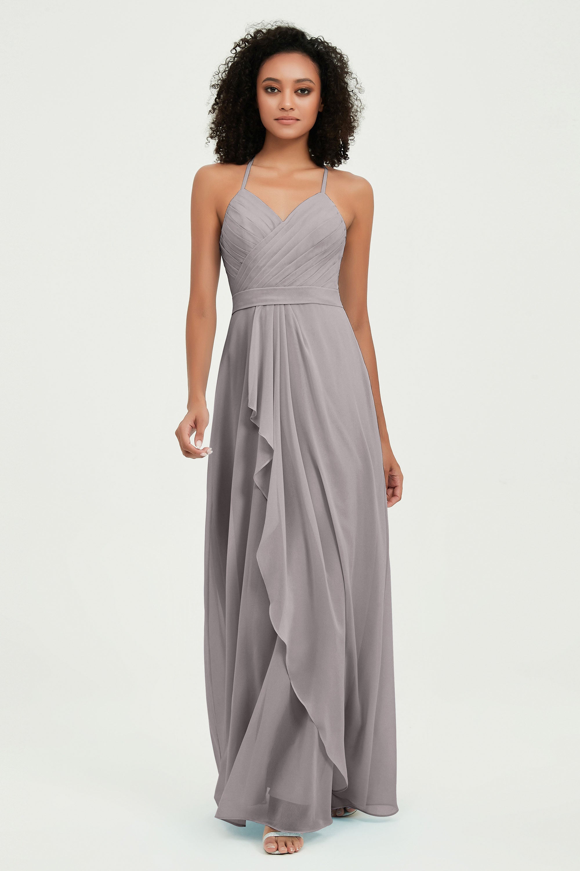 Halter Chiffon Simple Bridesmaid Dresses Formal Evening Party gowns Dress Sleeveless