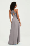 Halter Chiffon Simple Bridesmaid Dresses Formal Evening Party gowns Dress Sleeveless