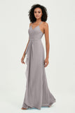 Halter Chiffon Simple Bridesmaid Dresses Formal Evening Party gowns Dress Sleeveless