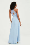 Halter Chiffon Simple Bridesmaid Dresses Formal Evening Party gowns Dress Sleeveless