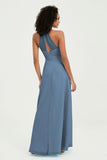 Halter Chiffon Simple Bridesmaid Dresses Formal Evening Party gowns Dress Sleeveless