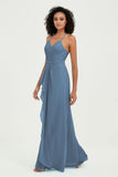Halter Chiffon Simple Bridesmaid Dresses Formal Evening Party gowns Dress Sleeveless