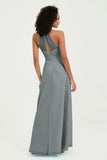 Halter Chiffon Simple Bridesmaid Dresses Formal Evening Party gowns Dress Sleeveless