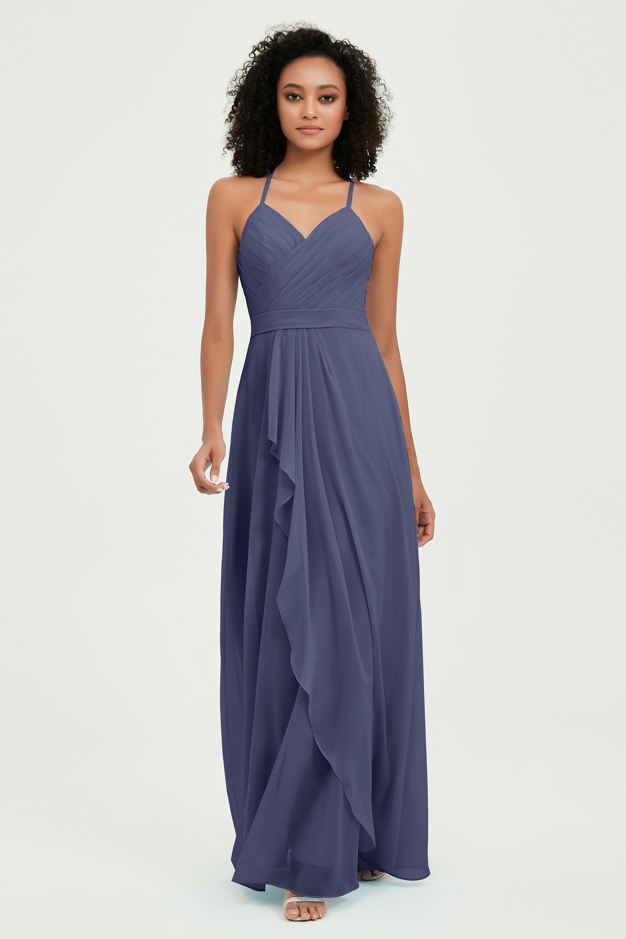 Halter Chiffon Simple Bridesmaid Dresses Formal Evening Party gowns Dress Sleeveless