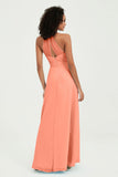 Halter Chiffon Simple Bridesmaid Dresses Formal Evening Party gowns Dress Sleeveless