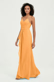 Halter Chiffon Simple Bridesmaid Dresses Formal Evening Party gowns Dress Sleeveless