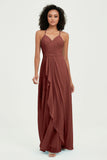 Halter Chiffon Simple Bridesmaid Dresses Formal Evening Party gowns Dress Sleeveless