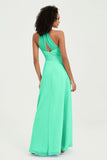 Halter Chiffon Simple Bridesmaid Dresses Formal Evening Party gowns Dress Sleeveless