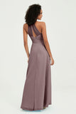 Halter Chiffon Simple Bridesmaid Dresses Formal Evening Party gowns Dress Sleeveless