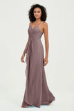 Halter Chiffon Simple Bridesmaid Dresses Formal Evening Party gowns Dress Sleeveless