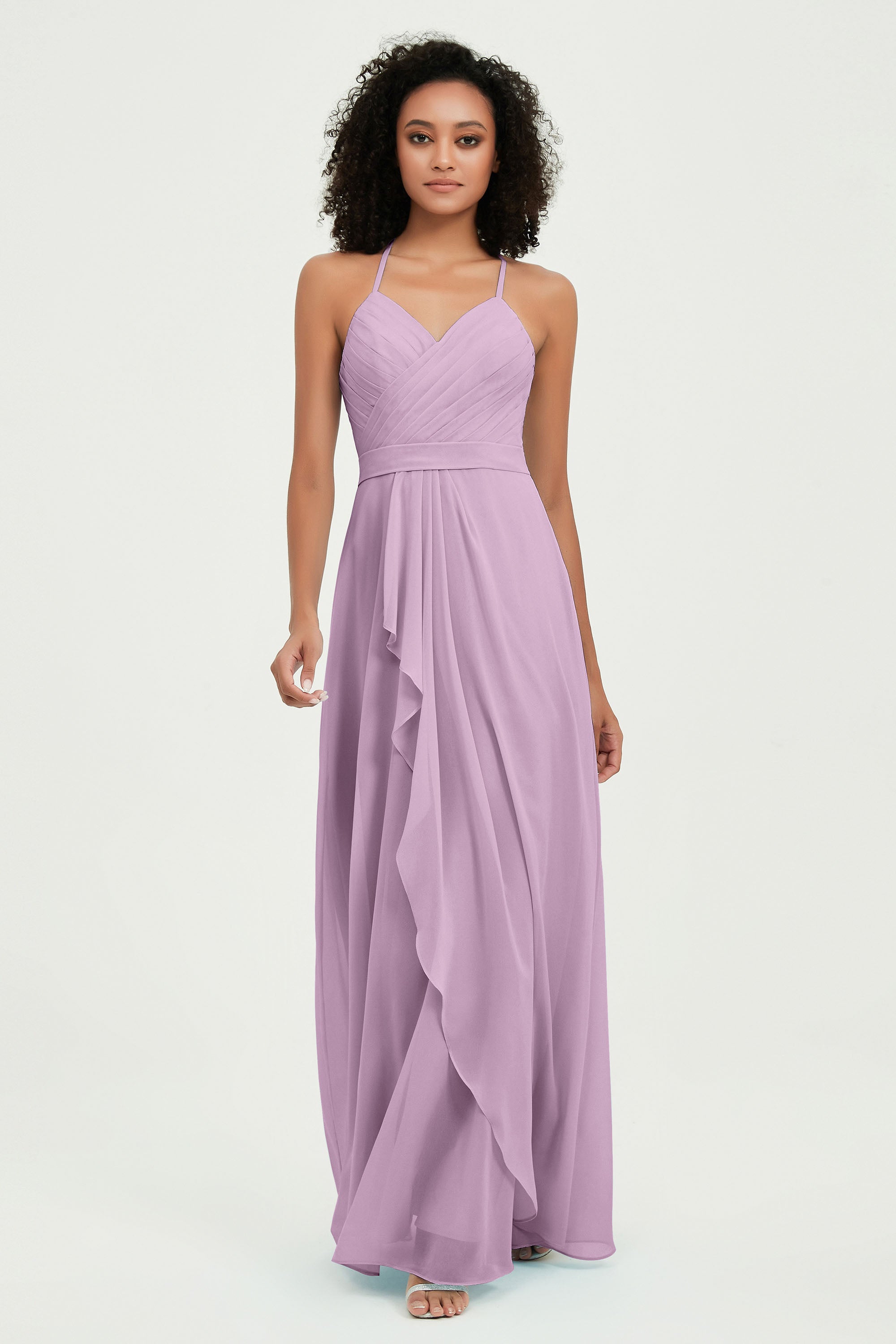 Halter Chiffon Simple Bridesmaid Dresses Formal Evening Party gowns Dress Sleeveless