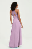 Halter Chiffon Simple Bridesmaid Dresses Formal Evening Party gowns Dress Sleeveless