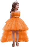 High Low Tulle Pageant Gown Tiered Flower Girl Dress Layered Ball Gown Kids Birthday Party Dress princess dress