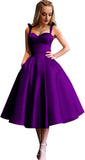 Damen Spaghettiträger Kurzes Satin Ballkleid Homecoming Kleid Sweetheart A-Linie Ballkleid Cocktailkleid mit Tasche 