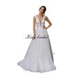 Besticktes Tüll Brautkleid A-Linie Rückenfreies Brautkleid Offenes Rückenkleid Custom Lace schlichtes A-Linienkleid Brautkleid 