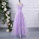 New Spaghetti Strap Evening Dresses Sweet Embroidery Flower Tulle Party Dress Elegant Long A-line Prom Dresses Customized