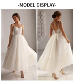 Elegant White Suspender Wedding Dress Tulle Wavy A-shaped Skirt Bride's Romantic Dress with Halter Strap Vestidos De Novia