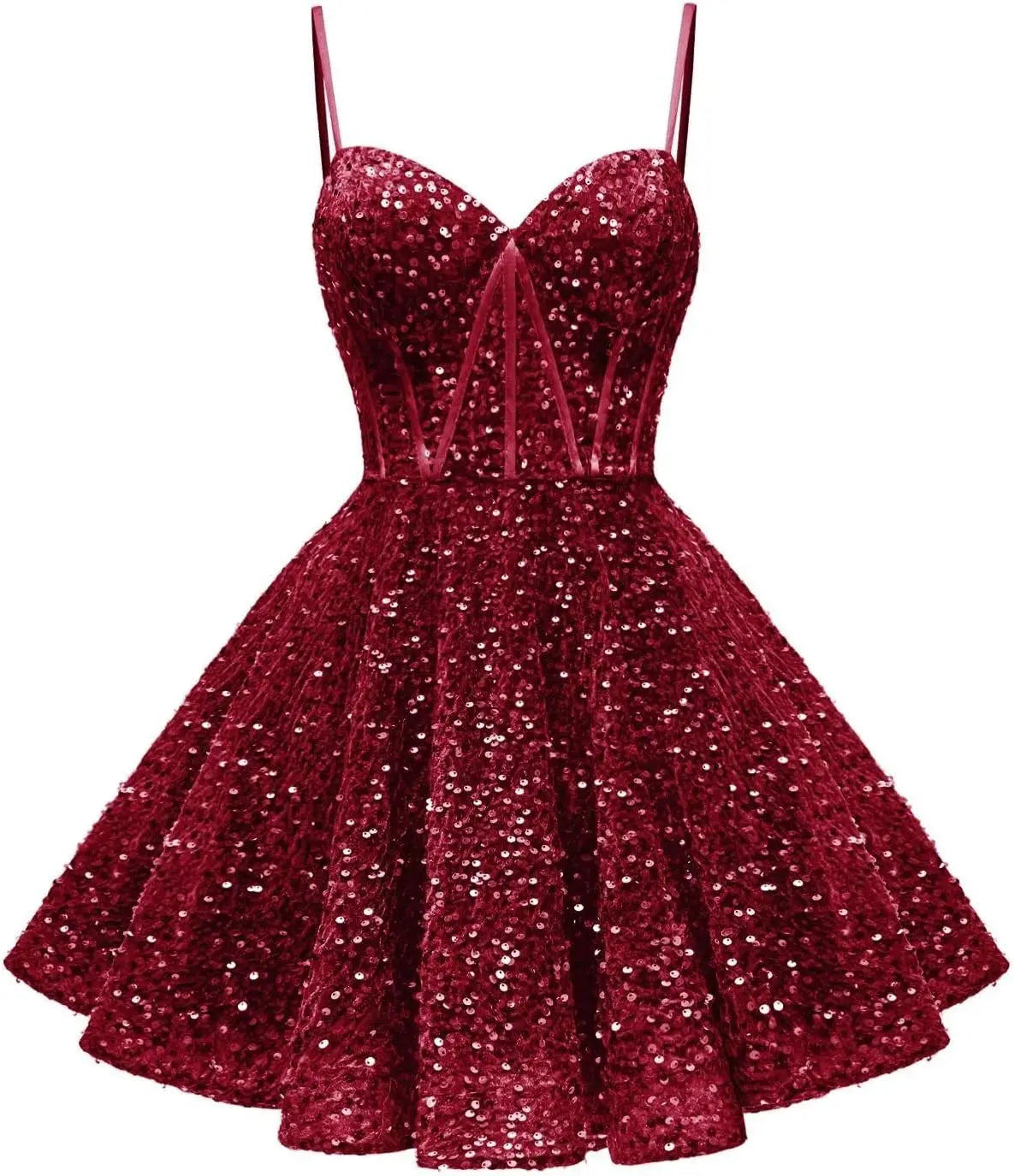 Spaghetti Straps Sequin Homecoming Dress Short Prom Gown with Pockets Spaghetti Straps Sequin Homecoming Dress Short Prom Gown with Pockets