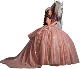 Off Shoulder Quinceanera Dresses Ball Gown Sparkly Beading Tulle Prom Dress Ruffle Layered Sweet 16 Dresses party dresses
