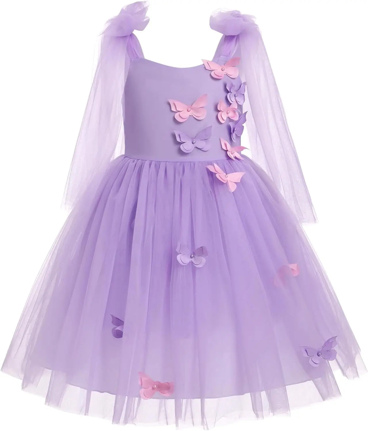 Blumenmädchenkleid, ärmellos, Spaghettiträger, floral bestickt, Prinzessinnenkleid, Kleinkind, Geburtstagsparty, Fee, Tüllkleid 