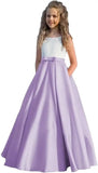 Satin Blumenmädchenkleid Erstkommunionkleid Kinder Hochzeit Ballkleider Prinzessin Party Mädchen Festzugskleider für Mädchen 