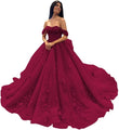 3D Floral Quinceanera Dresses Lace Beaded Party Gowns Off Shoudler Tulle Ball Gown for Sweet 15 16 Dresses