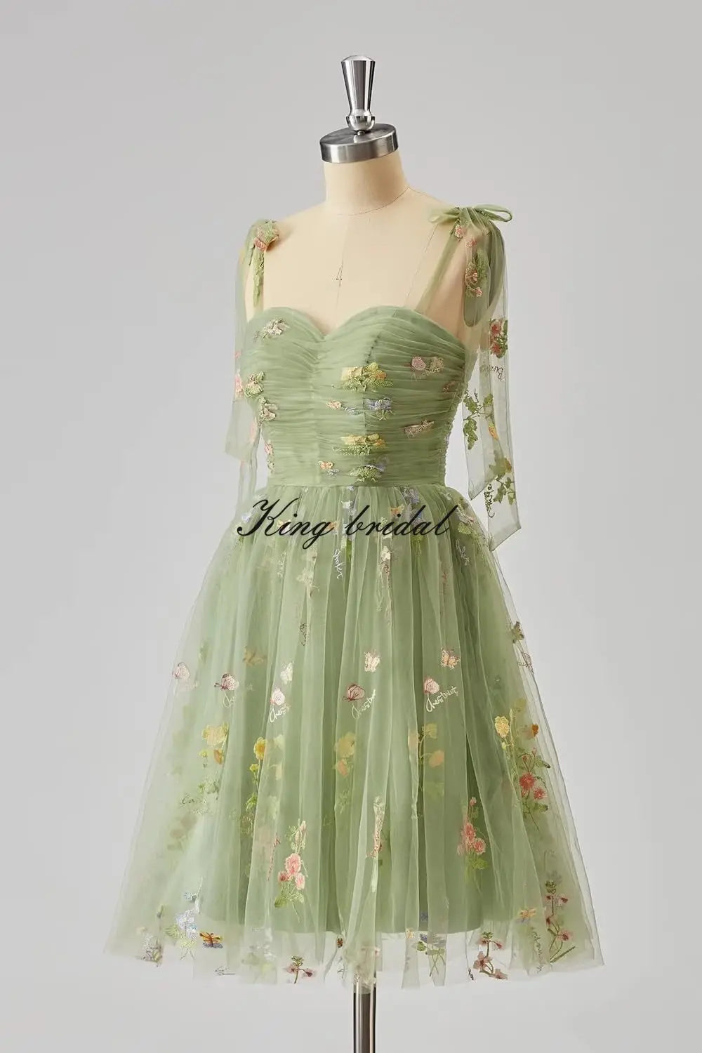 Flower Embroidery Tulle Short Homecoming Dresses for Teens Mini Spaghetti Straps Formal Prom Evening Party Gown cocktail dress