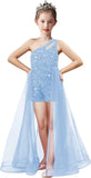 Einschultriges Festzugskleid, Jumpsuits, Blumenmädchenkleid, Pailletten-Mädchen-Ballkleider, Tüll-Strampler, Maxikleid mit Cape, Partykleider 