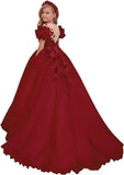 Tulle Flower Girl Dresses for Wedding Girls First Communion Dress Puff Sleeves Ball Gown girls dresses for party and wedding