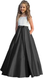 Satin Blumenmädchenkleid Erstkommunionkleid Kinder Hochzeit Ballkleider Prinzessin Party Mädchen Festzugskleider für Mädchen 