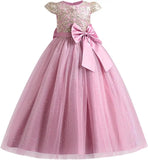 Blumenmädchenkleid Prinzessin Puffy Tüllkleider Brautjungfer Hochzeit Kommunion Geburtstagsfeier Festzug Maxi Ballkleid für Kinder