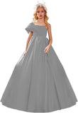 Satin One Shoulder Flower Girl Dresses for Wedding Ball Gown Puffy Pageant Gown Cute First Communion Dress princess dress