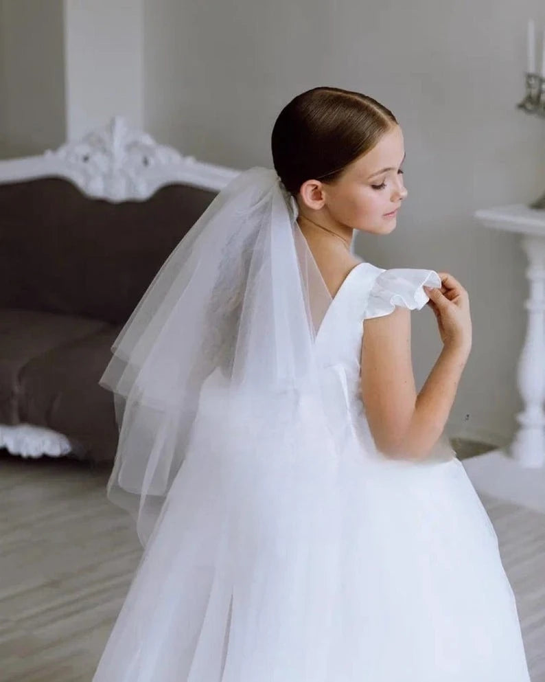 Vestido de tul con tutú para niña de las flores, vestido de satén para bebé niña con cola, vestido de dama de honor juvenil, vestido de novia, vestidos de desfile para niñas 
