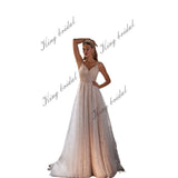 Vestido de novia brillante, vestido de novia de corte A con bordado de cristales, vestidos de novia sin espalda, vestido con brillo, vestido de novia personalizado 