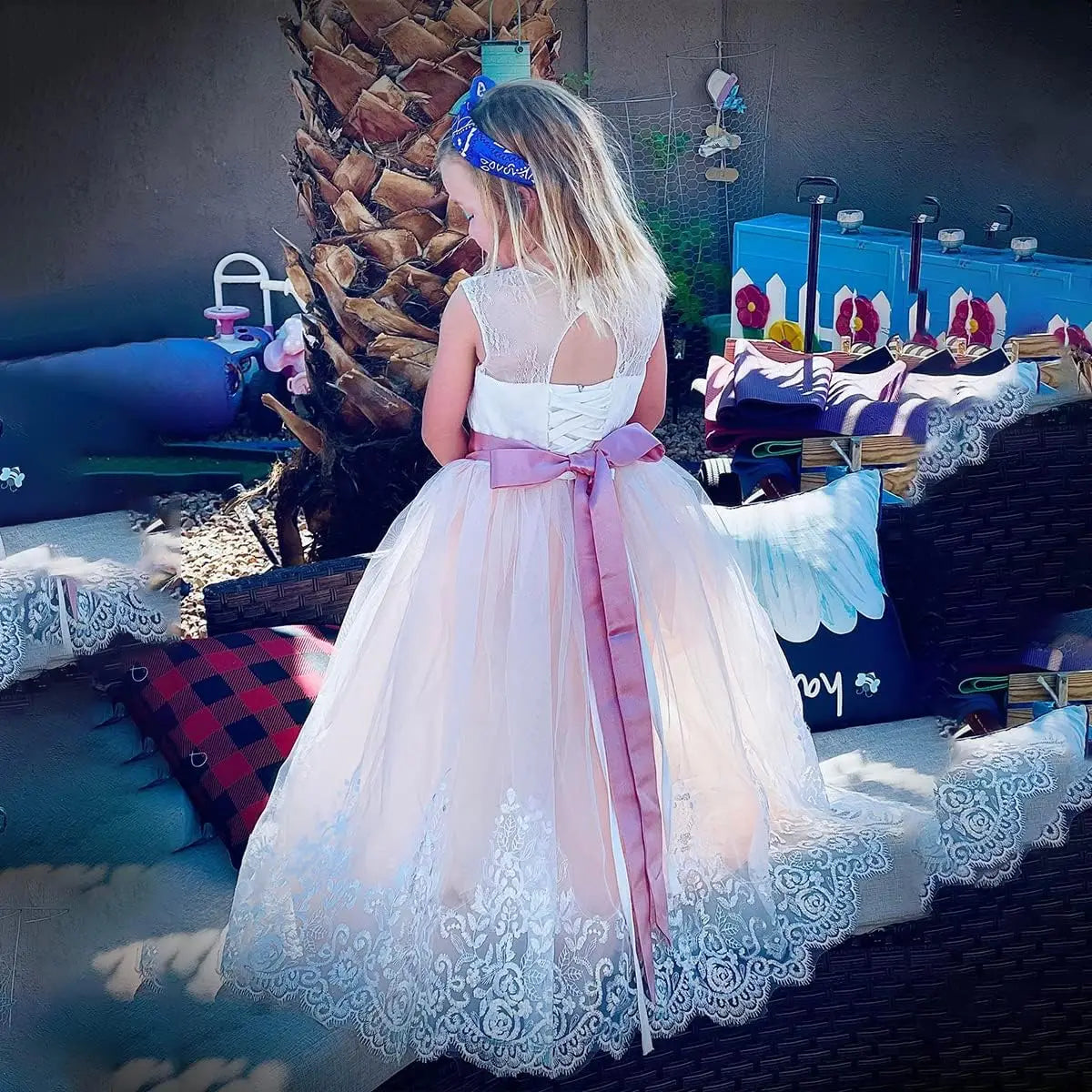 Flower Girl Dress for Wedding Kids Lace Pageant Ball Gowns princess dress ball gown  girls dresses for party and wedding