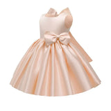 Baby Girls Wedding Birthday Bownot Dresses Clothing Toddler Kids Princess Party Ball Holy Communion Gown Customized Flower