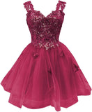 3D Butterfly Short Homecoming Dresses Sparkly Tulle Prom Dress Teens Off Shoulder DAMA Dresses for Quinceanera