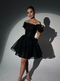 Dubai Saudi luxury Evening Dresses Long Black Ball Sexy Women's Off-The-Shoulder Formal Evening Gowns