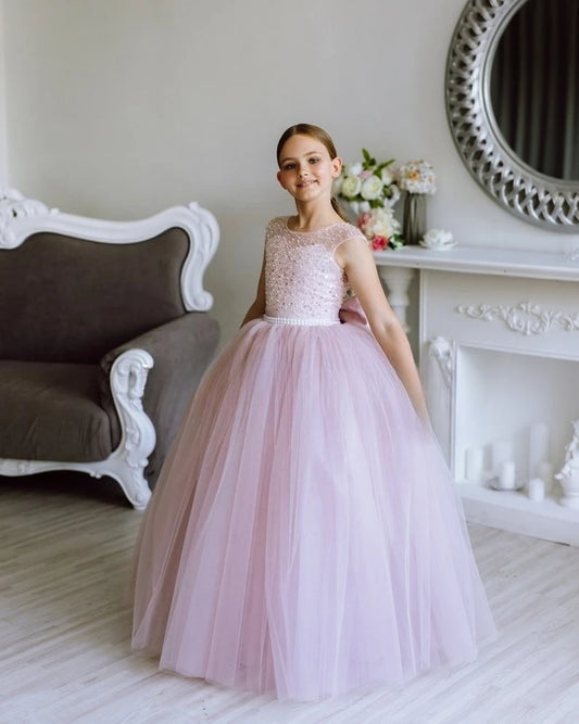 Sparkle Tutu flower girl princess dress Pink baby dresses Girl wedding Tulle Birthday girl dress pageant dresses for girls